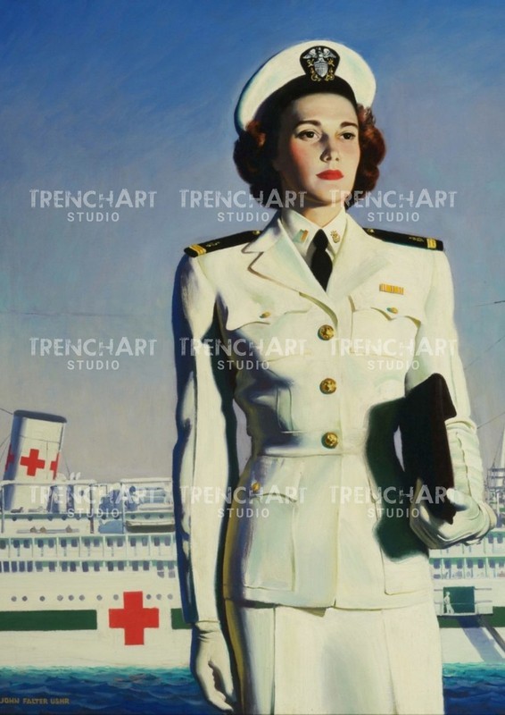 WWII Poster NAVY Nurse print hospital US wall art uniform girl army woman WW2