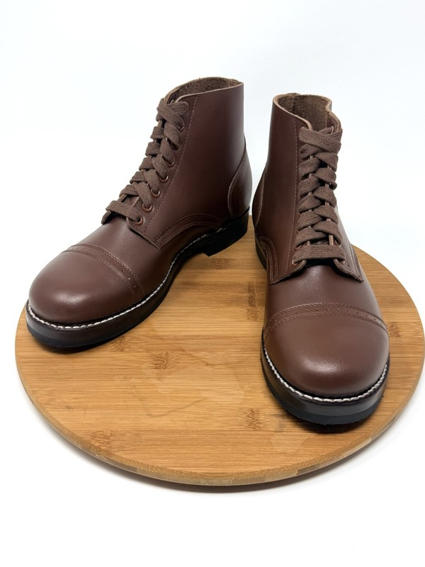 NEW SMW Reproduction WWII Model I Type II Russet Low Boots w rubber soles US 7 D gallery