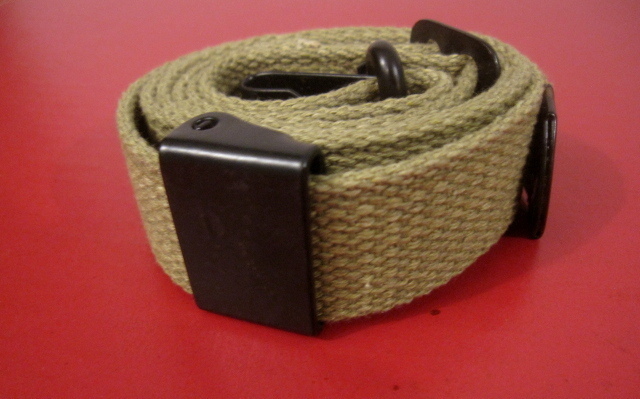 WWII US GI M1 Garand Canvas Rifle Sling w/Flat Buckle OD Color Dated 1943 Repro