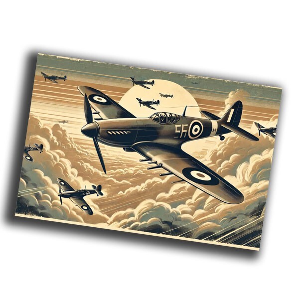 nice vintage combat fighter plane retro WW2 Photo Glossy 4*6 in S63