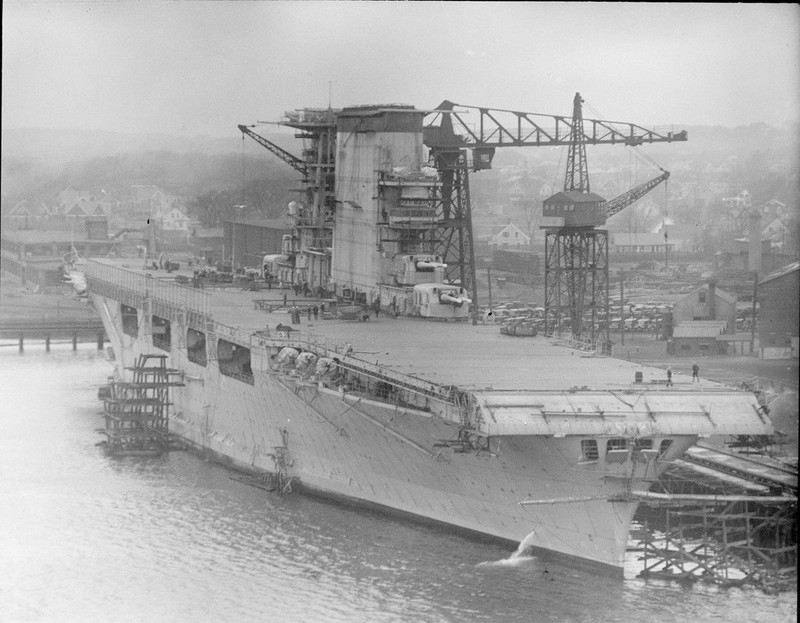 7058 USS Lexington CV-2 Under Construction in 1927 US Navy WWII WW2 Photo USN