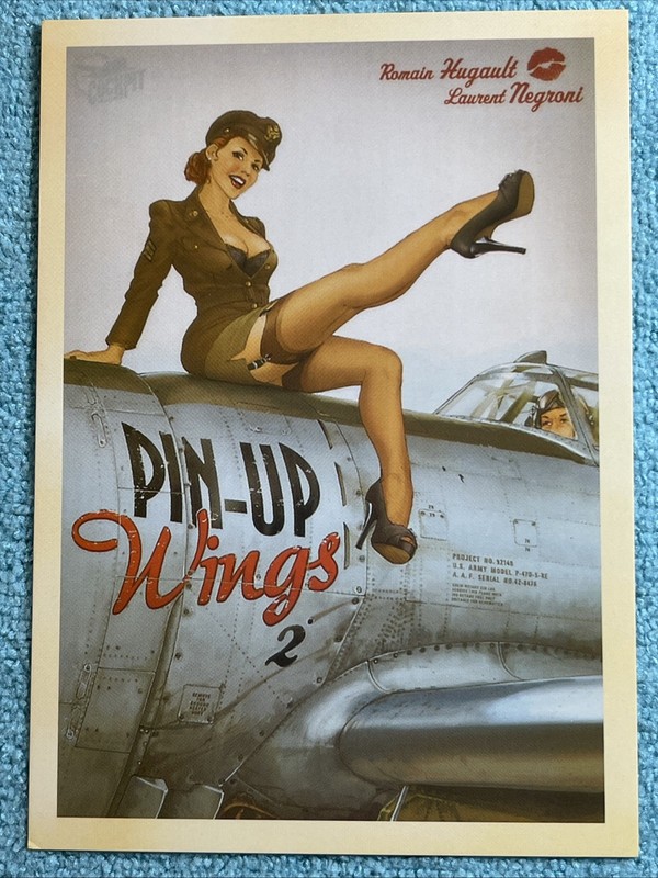 Vintage Reproduction 5.5”x 3.75” Wings WWII Postcard Style Print Paper Art A-7