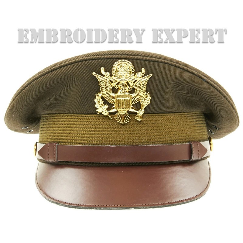 U.S. WWII Officer Visor Crush Cap OD Green Cap – US Army Aircorps Military Cap