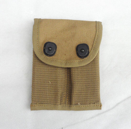 WWII US U.S. 1911 PISTOL DOUBLE MAGAZINE CANVAS AMMO POUCH Khaki