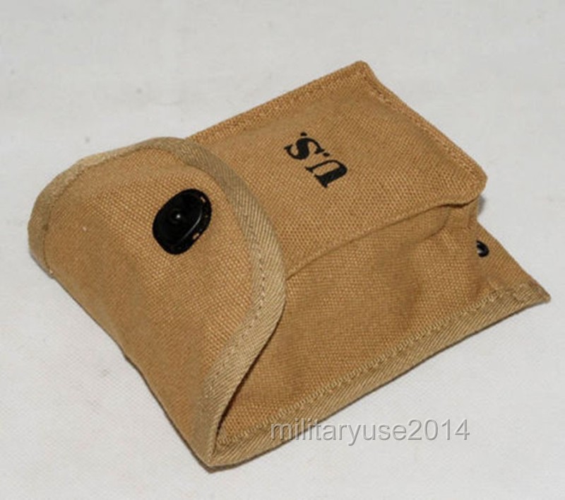 WWII US ARMY USMC MAGAZINE HAND GRENADE AMMUNITION POUCH POCKET-US068