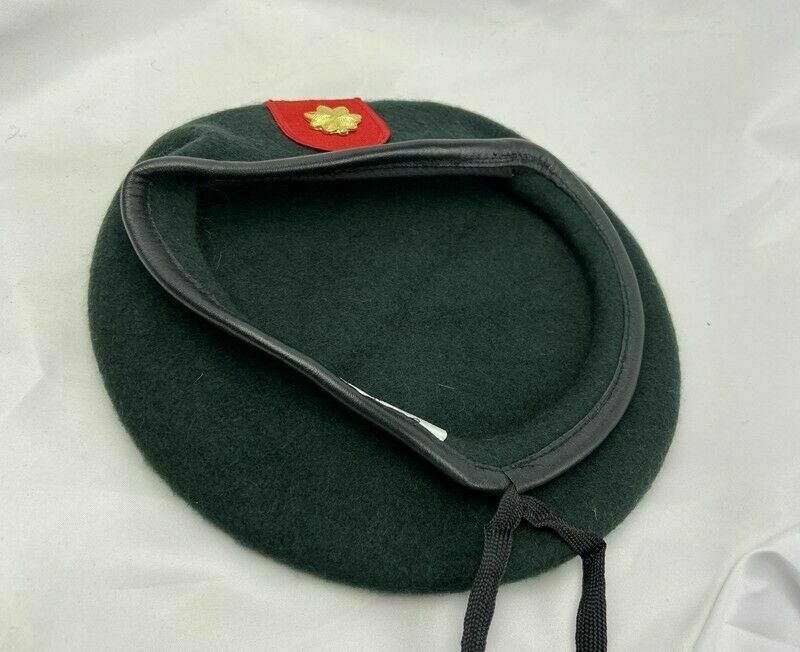 7-1/2 US ARMY 7TH SPECIAL FORCES GROUP BLACKISH GREEN MAJOR RANK BERET CAP HAT gallery