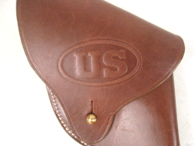 WWII US Army Flap Holster w/US Logo for .38 S&W Victory Revolver - Reproduction gallery