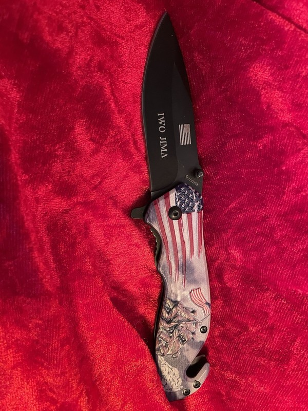 7.5 Inch Patriotic Battle of Iwo Jima Tactical Pocket Knife 3 Inch Blade gallery