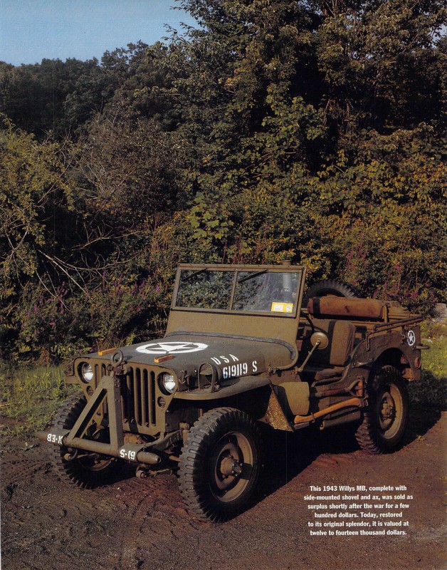 1991 Magazine Print Restored WWII 1943 Willy’s MB Side Mount Shovel Ax Military