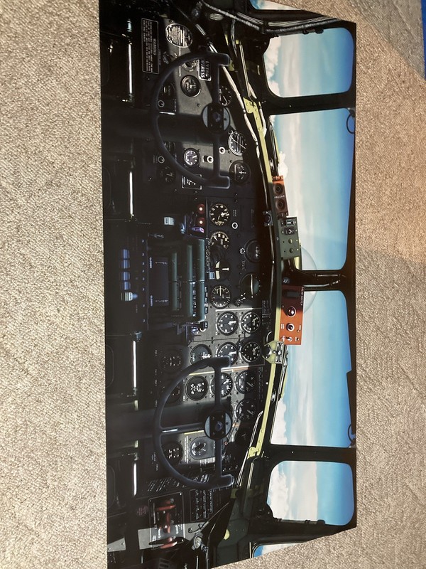 B-17 B17 WWII Aircraft Instrument Panel w/Gauges 6 Foot Lifesize Poster