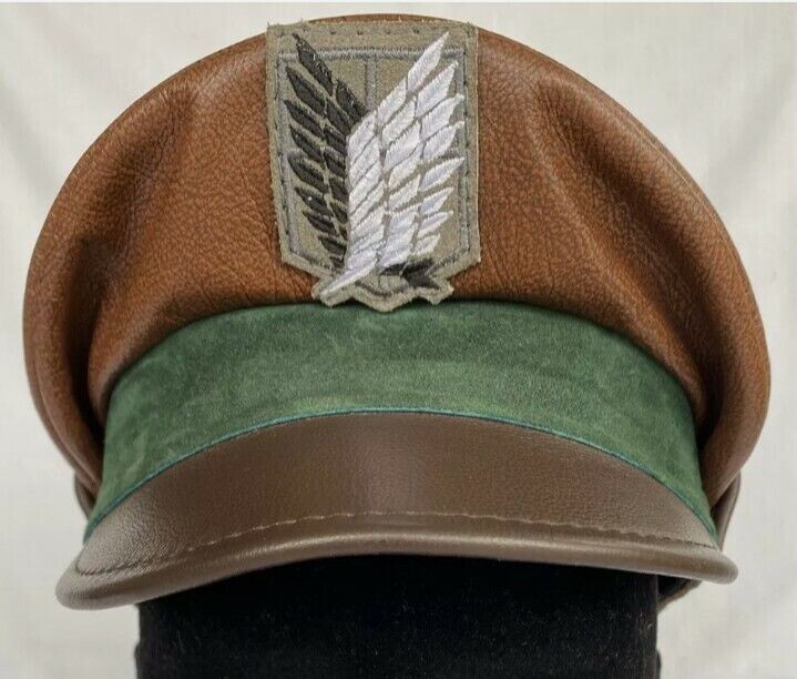 Titan Leather Suede Military Officers Crusher Visor Hat Cap gallery