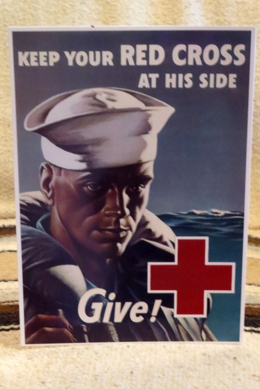 US World War 2 Repro "Red Cross" Navy Poster Tabletop Display Standee 11" X 8"