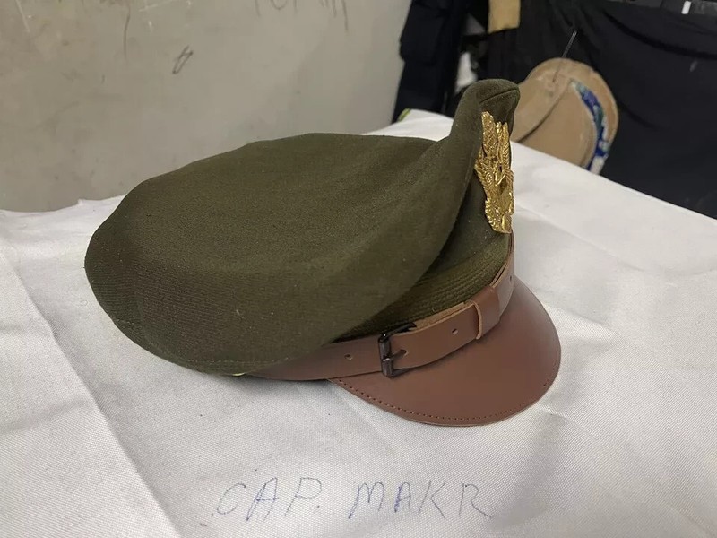 WW2 US Army Aircorps Military Officers Pilots OD Visor Crusher Hat Cap gallery