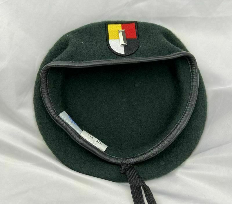 7-1/4 US ARMY 3TH SPECIAL FORCES GROUP BLACKISH GREEN Lieutenant BERET CAP HAT