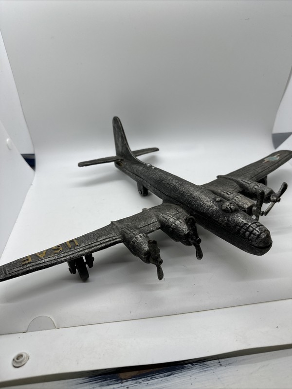 WWII Boeing B-29 Superfortress Bomber Diecast Cast Iron 16” Wingspan Display