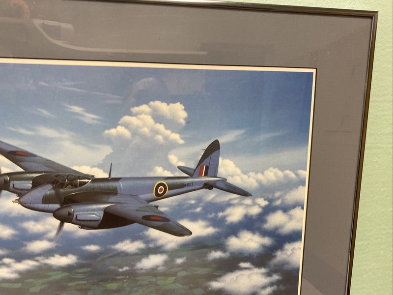 FIRST MOSQUITO MK II WWII "HOME AT DAWN" BY ARTIST STAN STOKES SIGNED ART PRINT gallery
