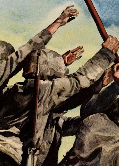 1940s “Now . . . All Together” Iwo Jima WWII Historic War Poster - 18x24 gallery