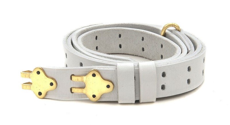 WHITE LEATHER M1907 MILITARY RIFLE SLING M1GARAND 1903 SPRINGFIELD