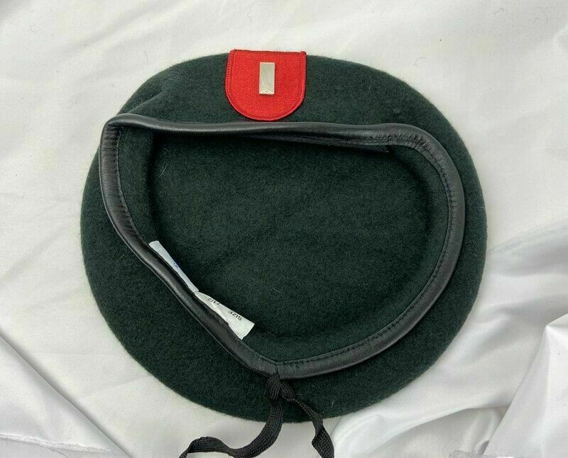 7-1/2 US ARMY 7TH SPECIAL FORCES GROUP BLACKISH GREEN First Lieutenant BERET CAP