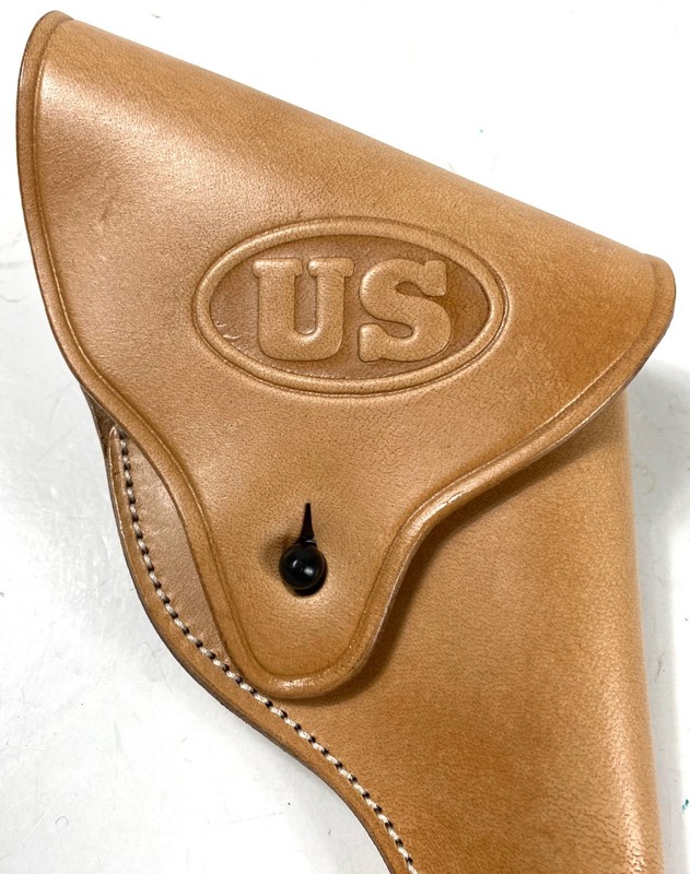 WWII US ARMY S&W VICTORY .38 PISTOL BELT HOLSTER-RAW NATURAL gallery