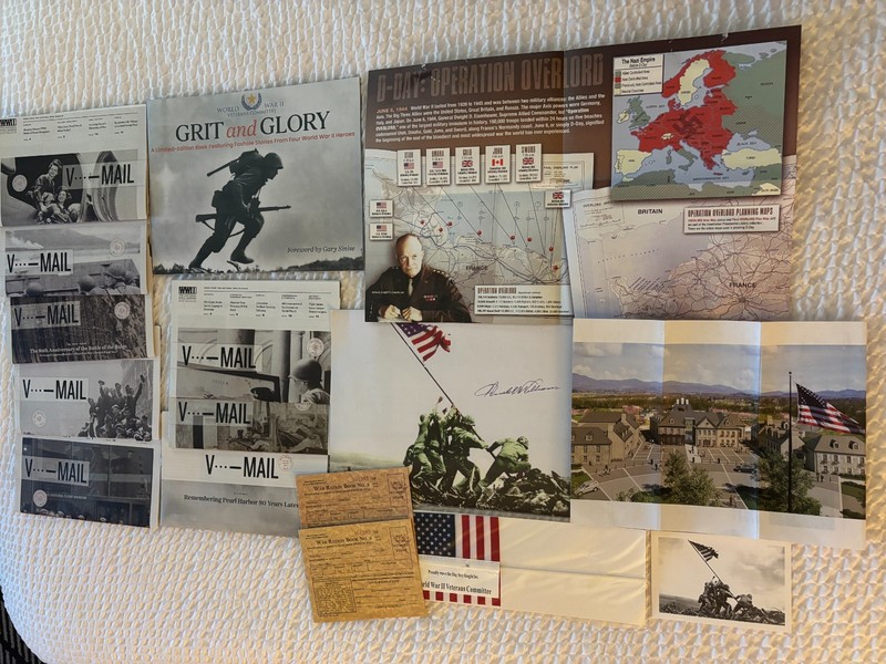 National World War II Museum Memorabilia Lot – V-Mail Newsletters, Maps, & More!